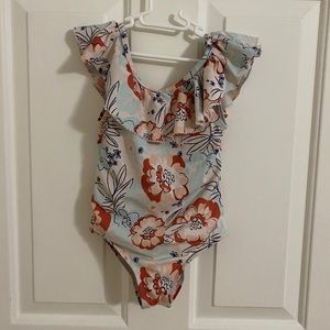 Janie and Jack floral ruffle swim suit